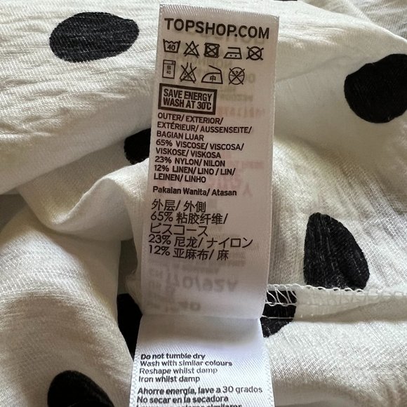 TOPSHOP - Polka Dot Cropped Shirt -- Excellent Condition - Picture 10 of 11